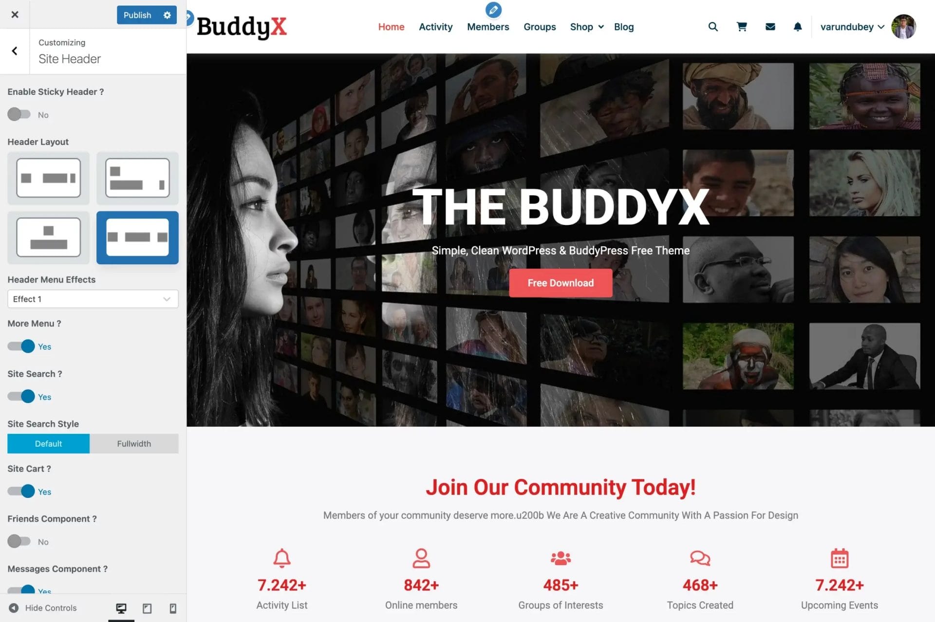 Header Layout 4 - Centered Menu