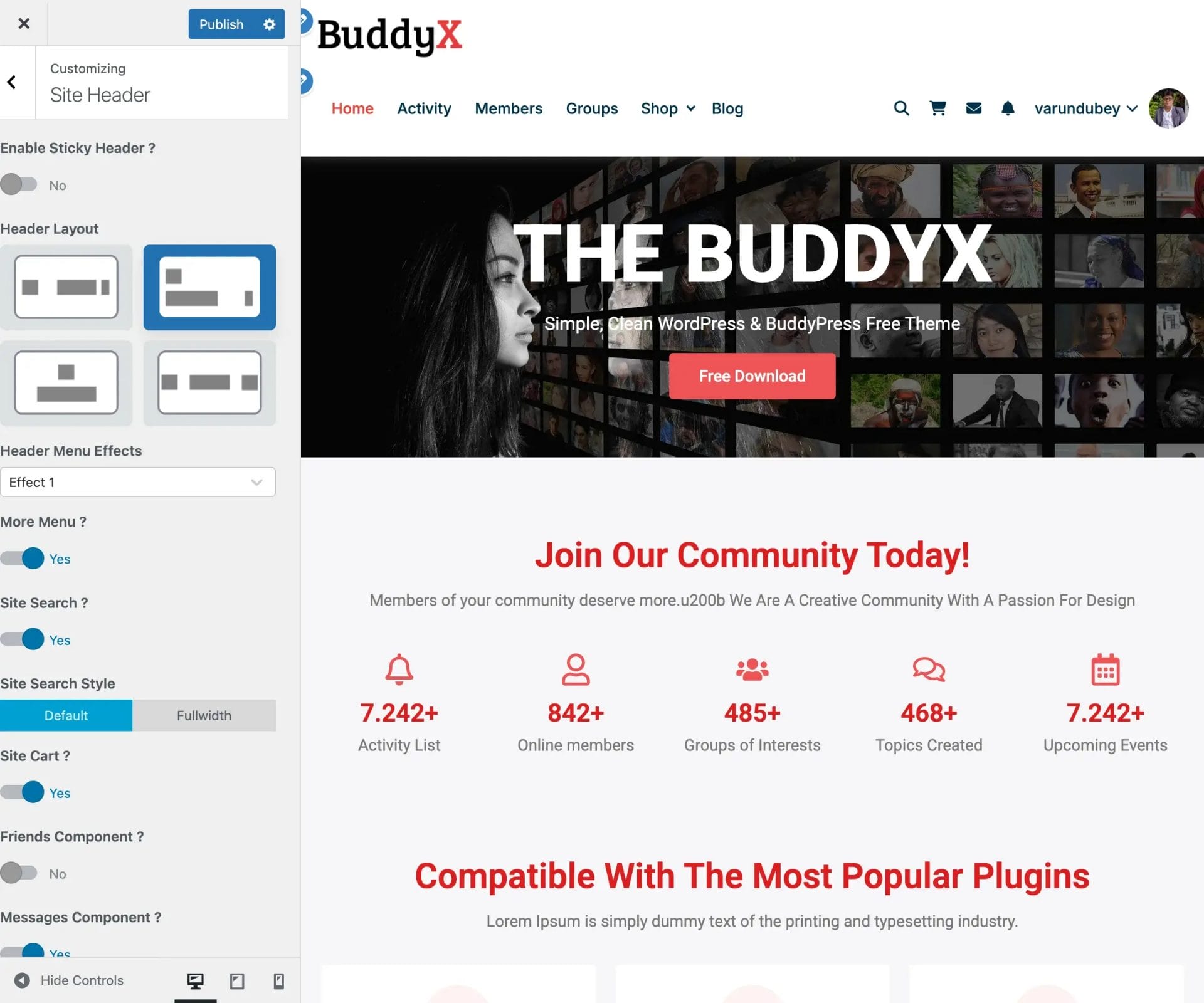Header Menu Centered Detail