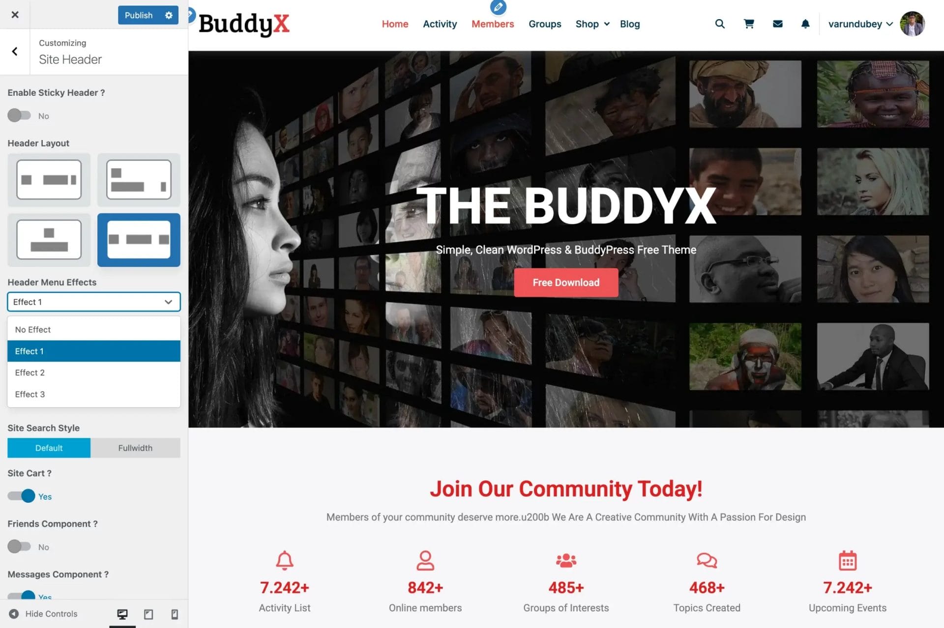 Header Menu Effect 1