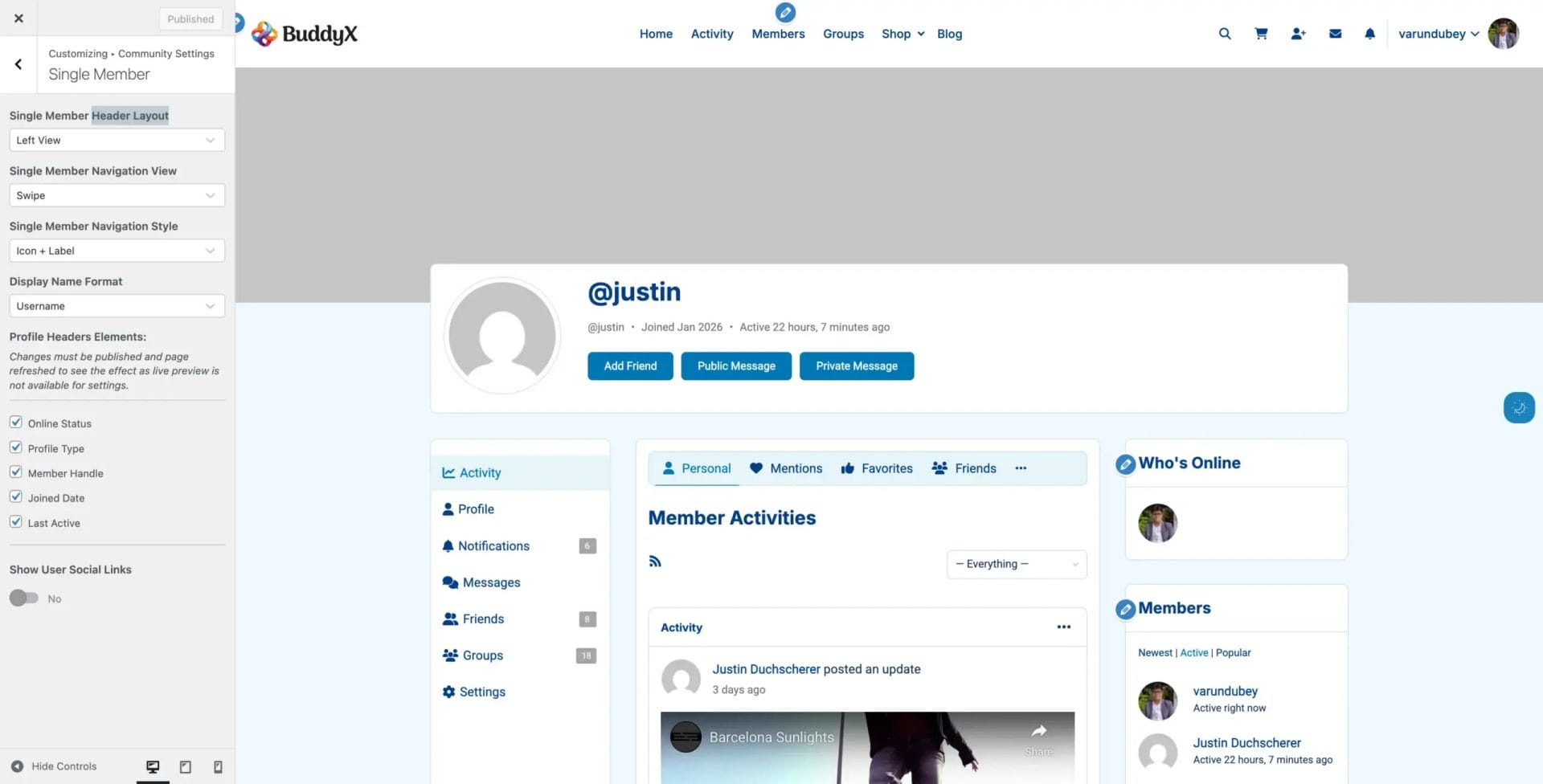 Member Profile Header Default