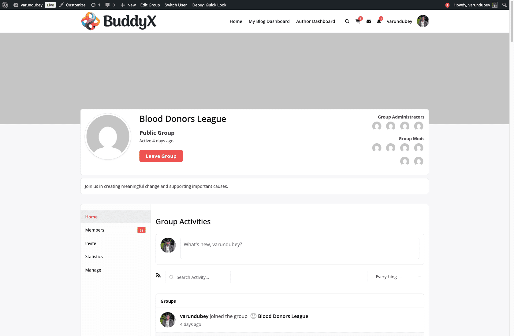 BuddyPress Stats Single Group Widget