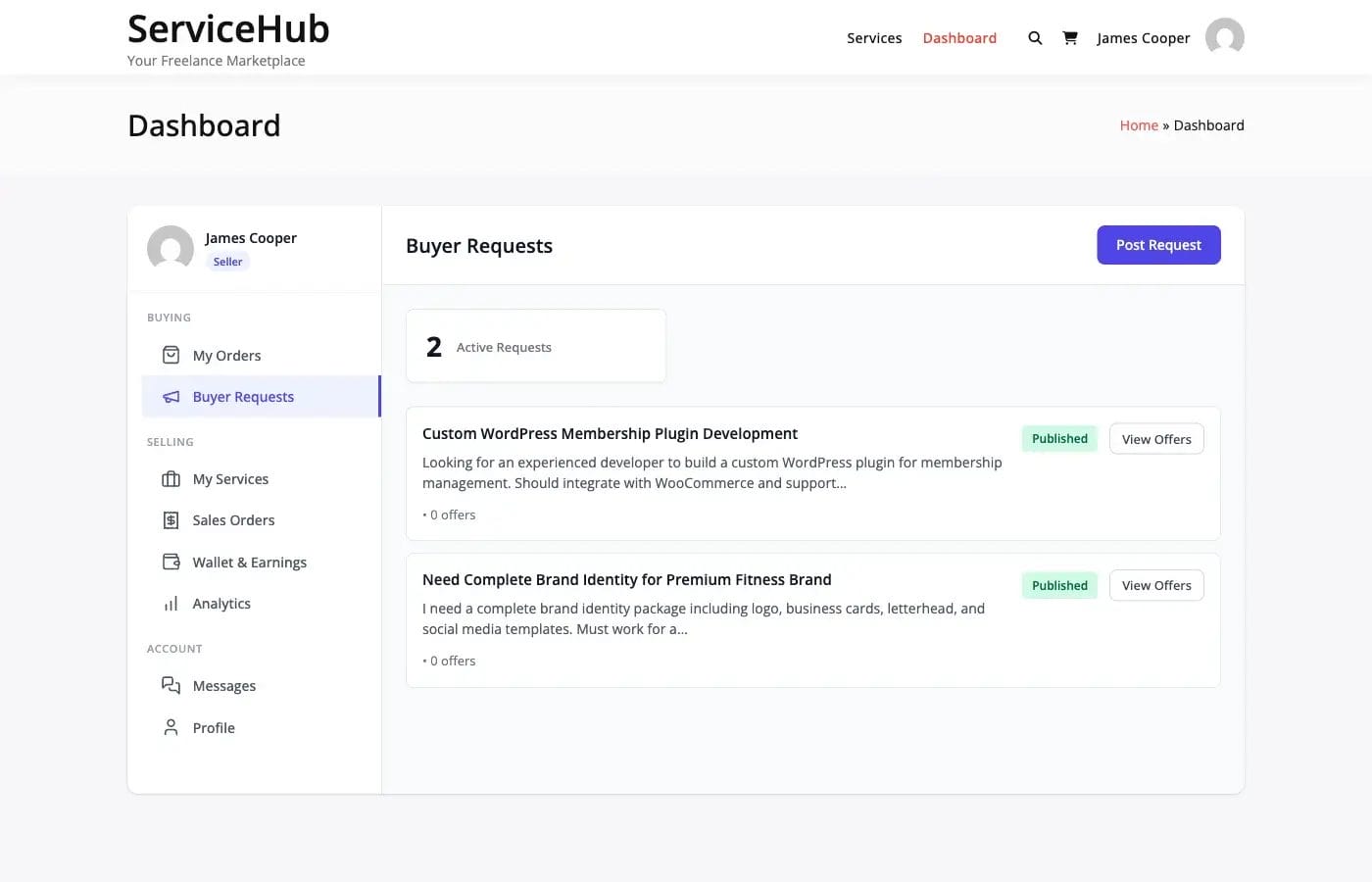 My requests with proposal count