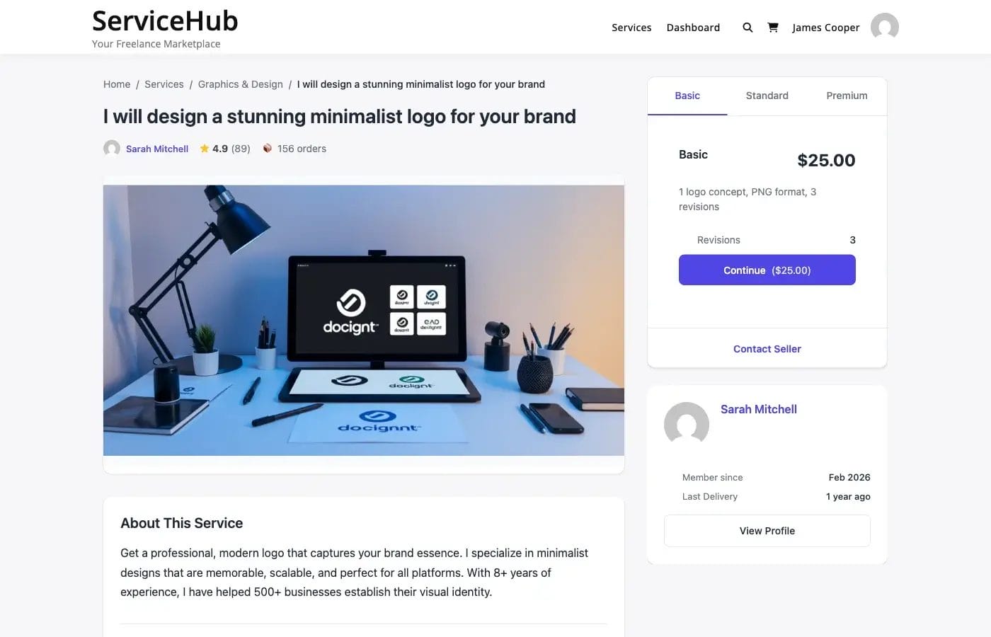 Package selection interface for buyers
