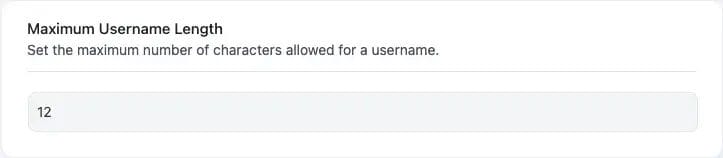 Maximum Username Length