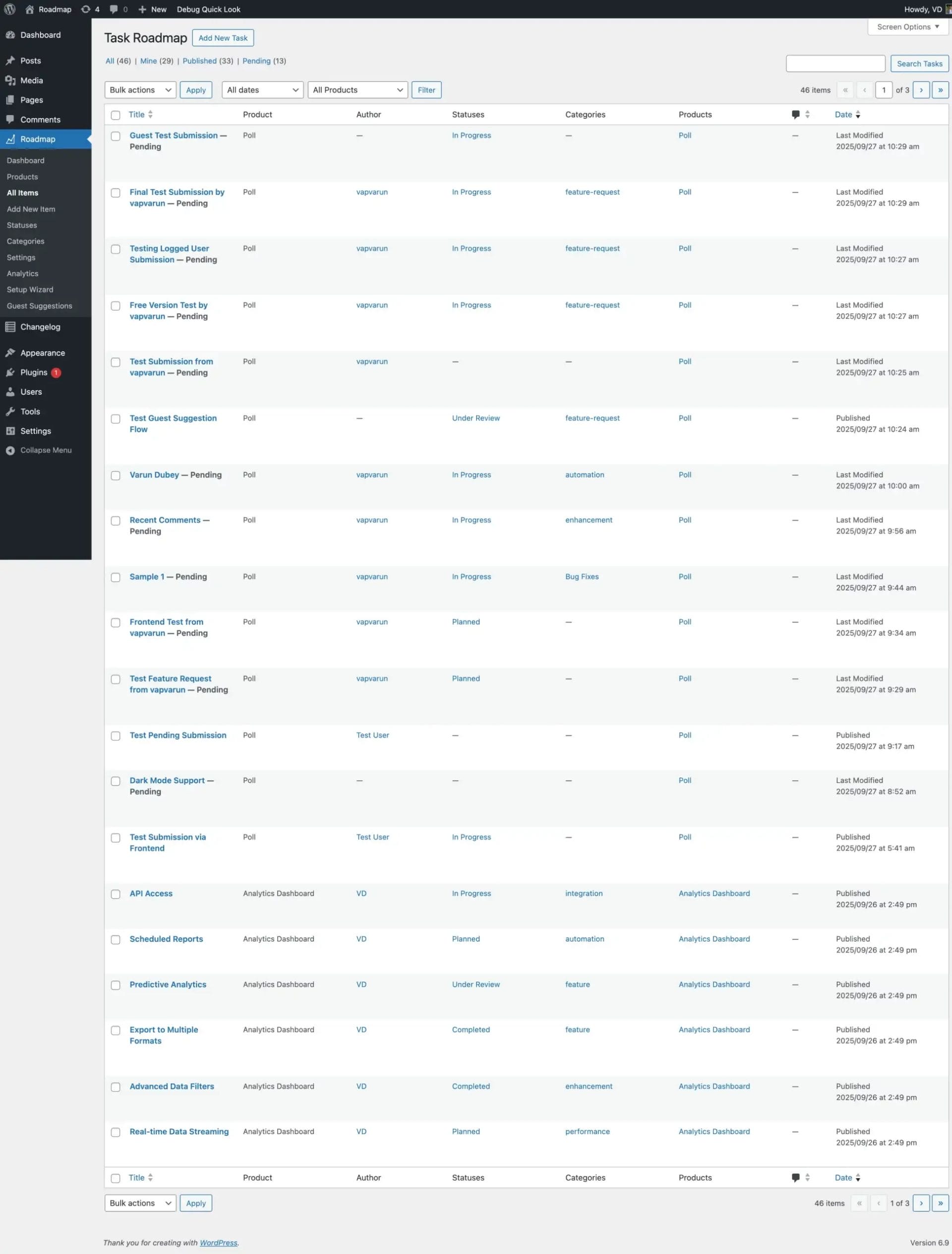 All Items List