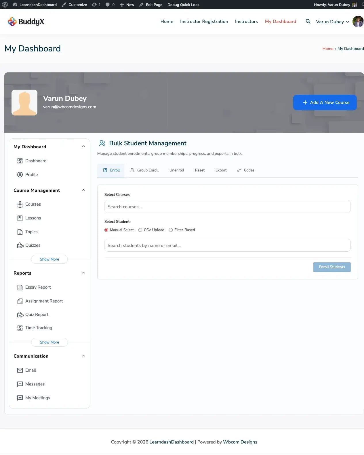 Admin Bulk Enrollment