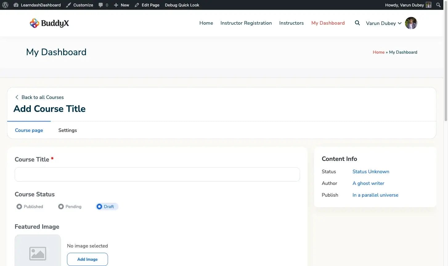 Course Creation Form