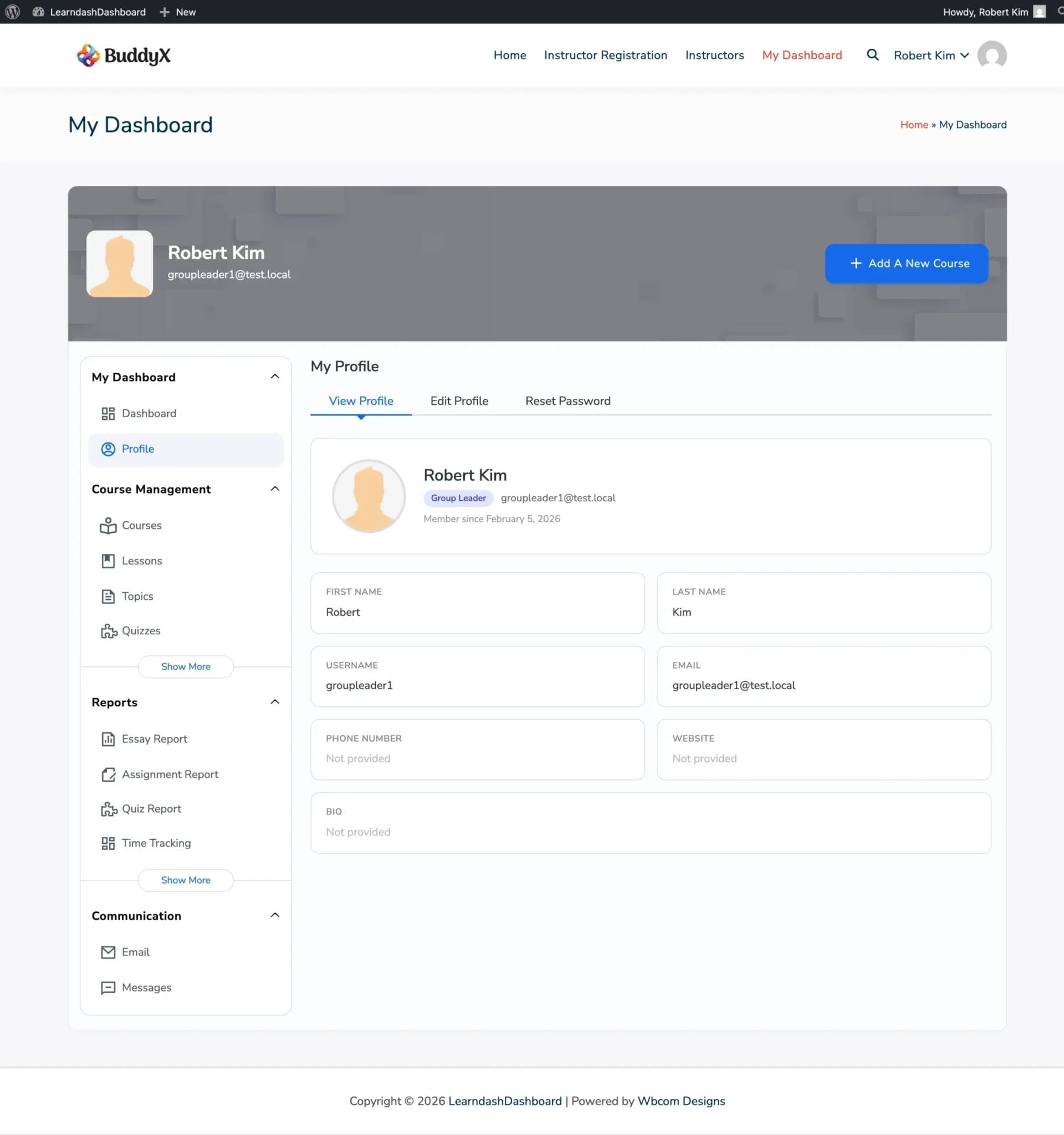 Group Leader Profile Edit