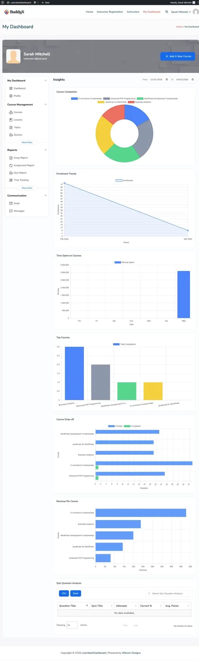 Instructor Insights Dashboard