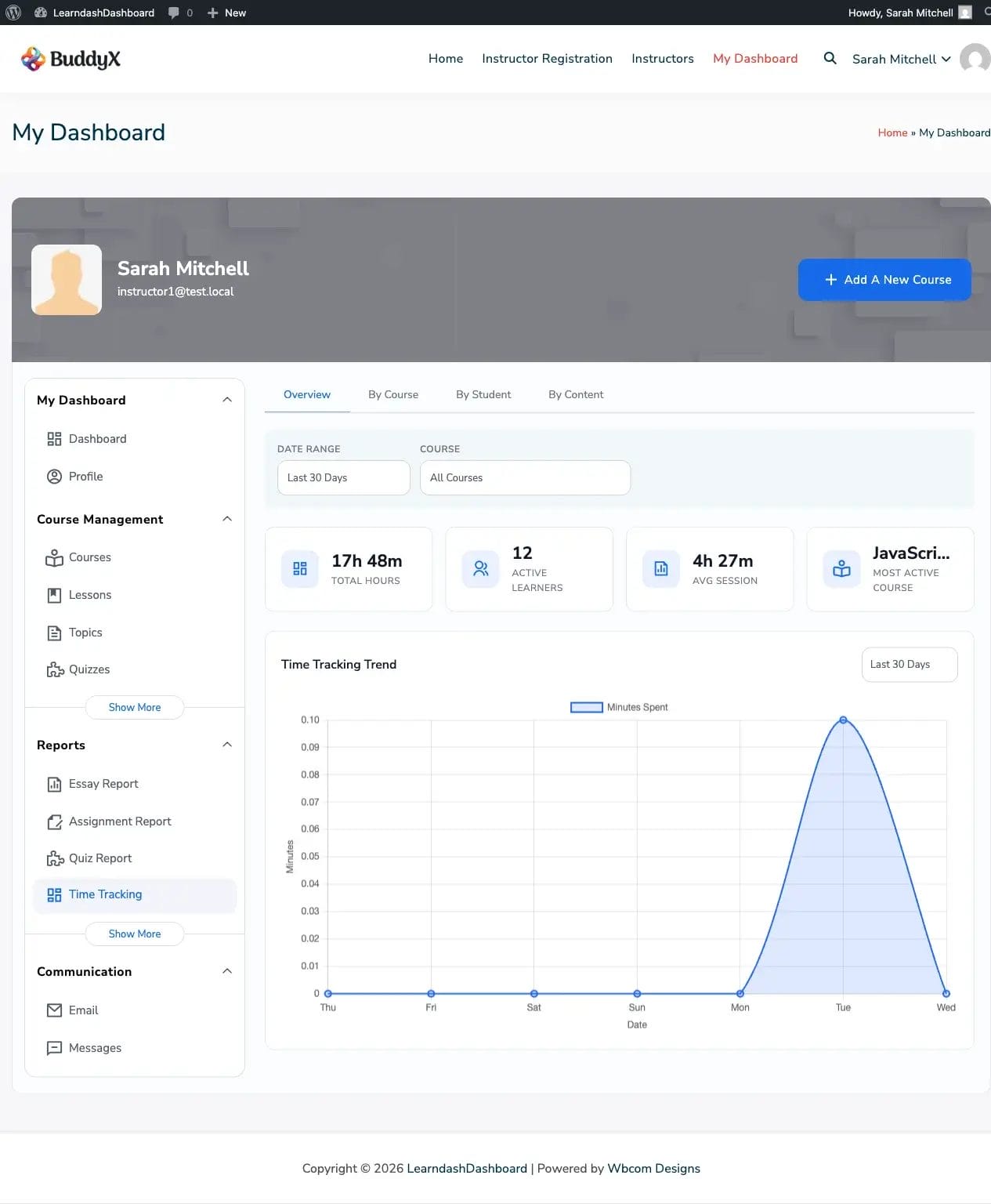 Instructor Time Tracking Report