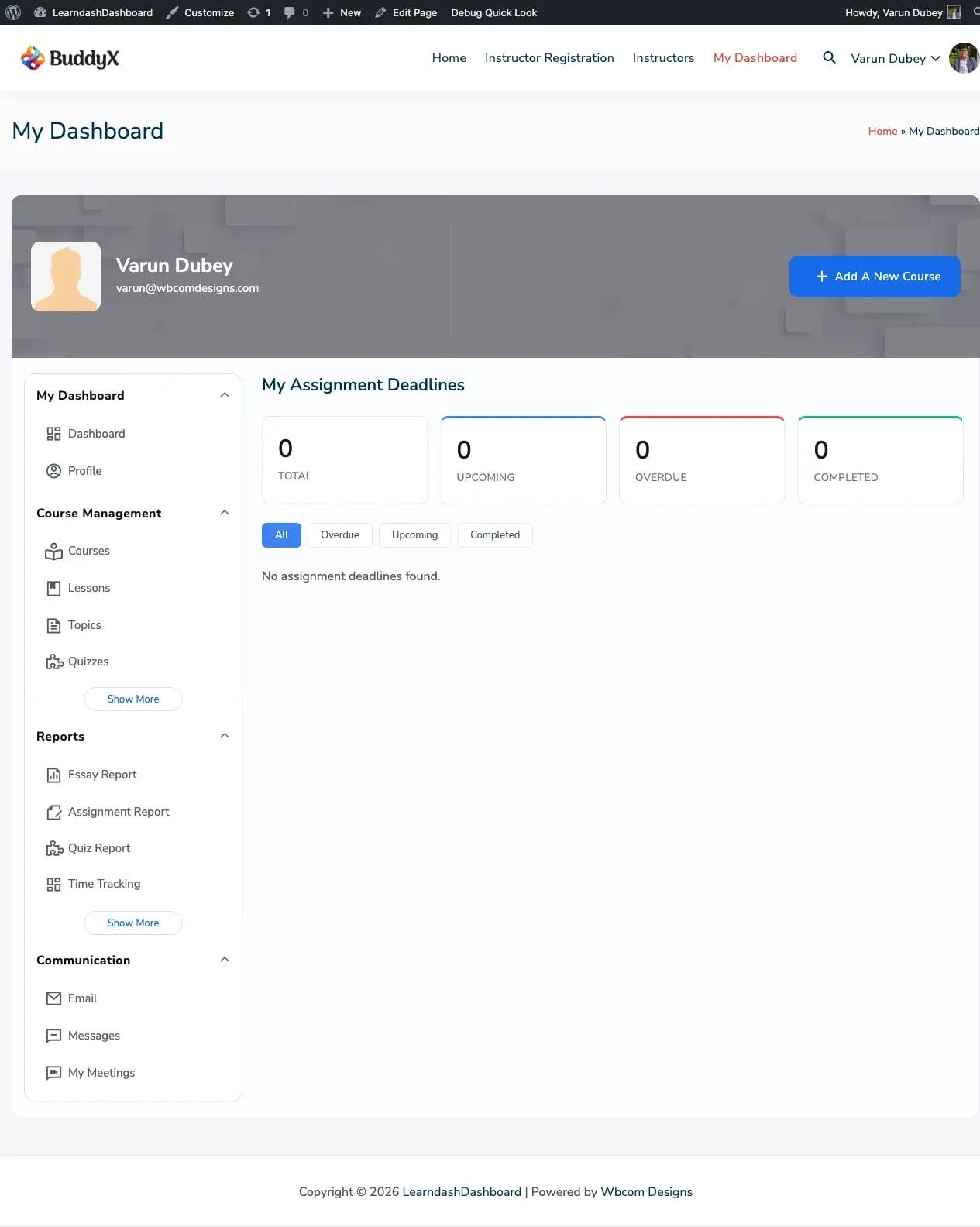 Admin View of Assignments